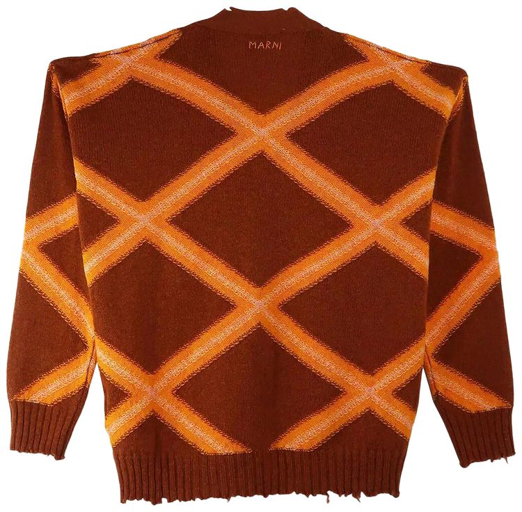 Marni Intarsia Argyle Cardigan Nougat