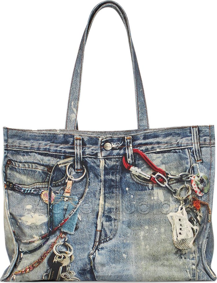 Acne Studios Printed Tote Bag Blue