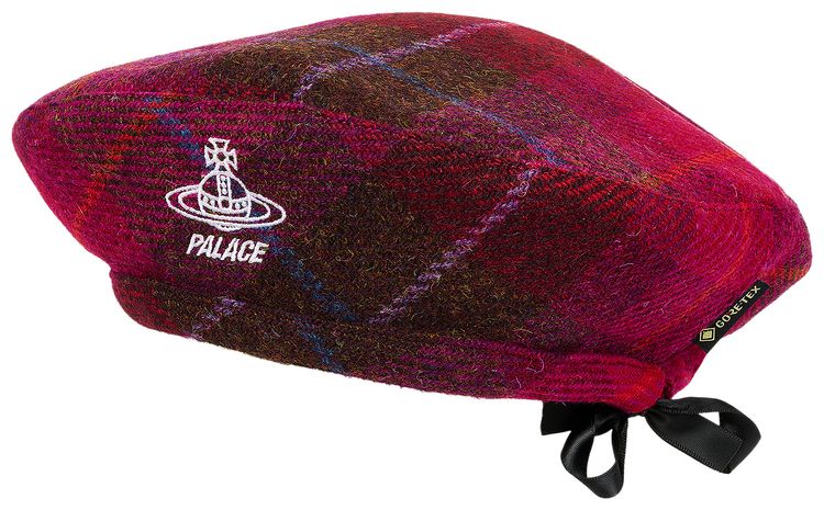 Palace x Vivienne Westwood GORE TEX Harris Tweed Beret Plaid Pink