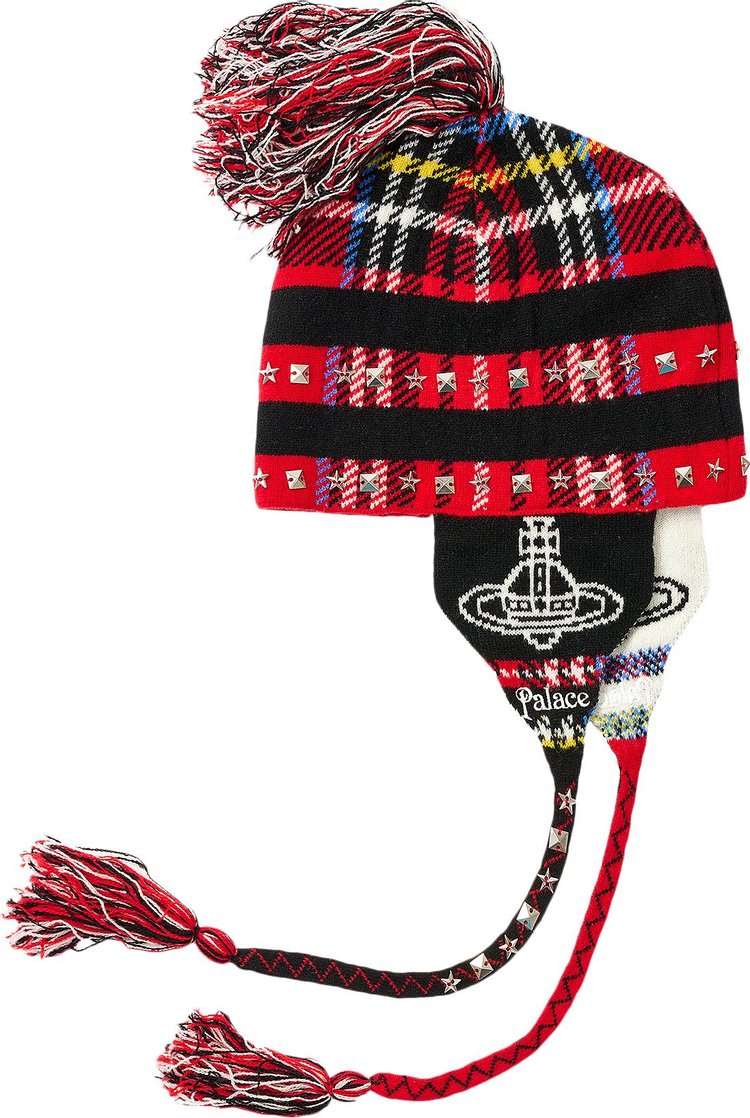 Palace x Vivienne Westwood Orb Knit Earflap Beanie Tartan