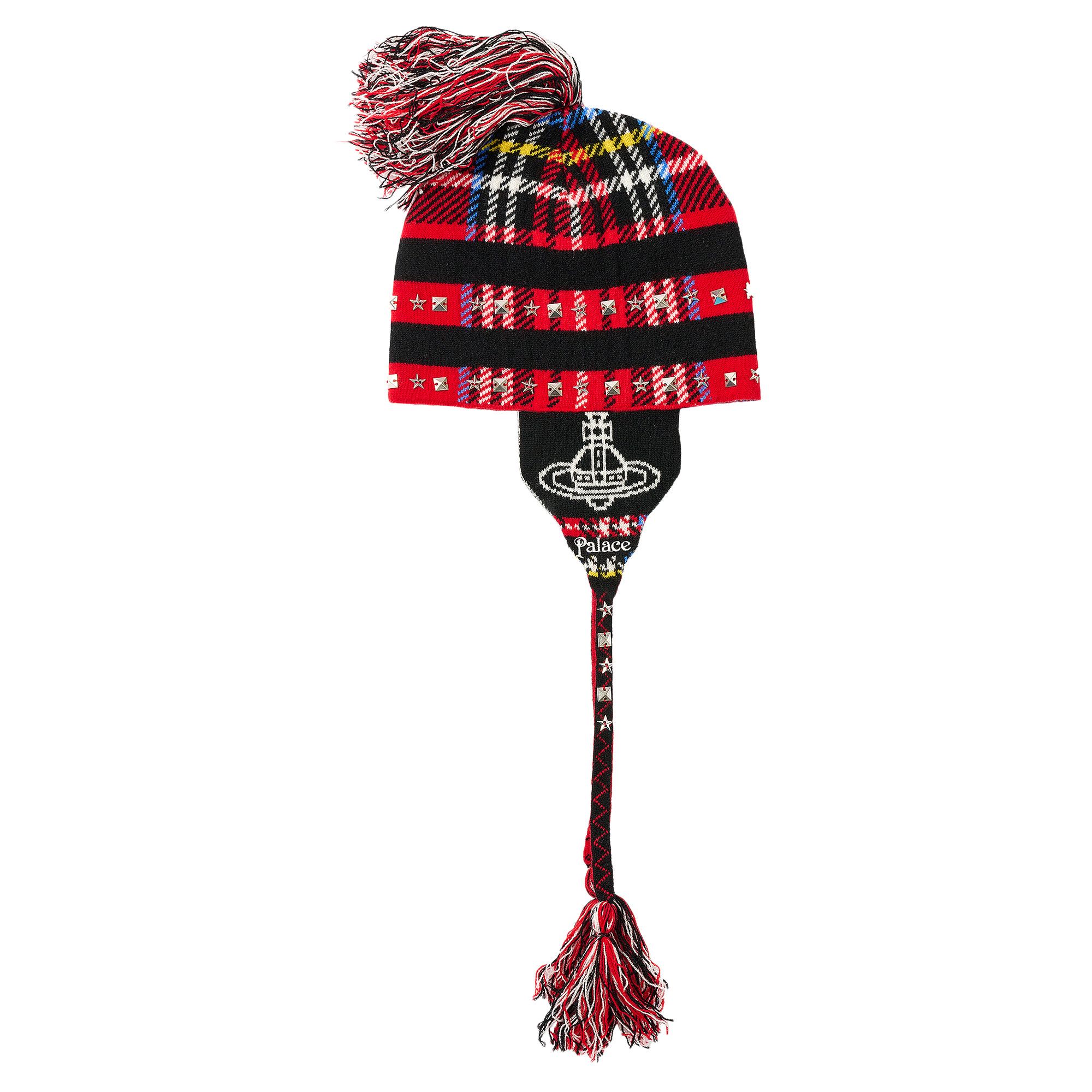 Palace x Vivienne Westwood Orb Knit Earflap Beanie 'Tartan'