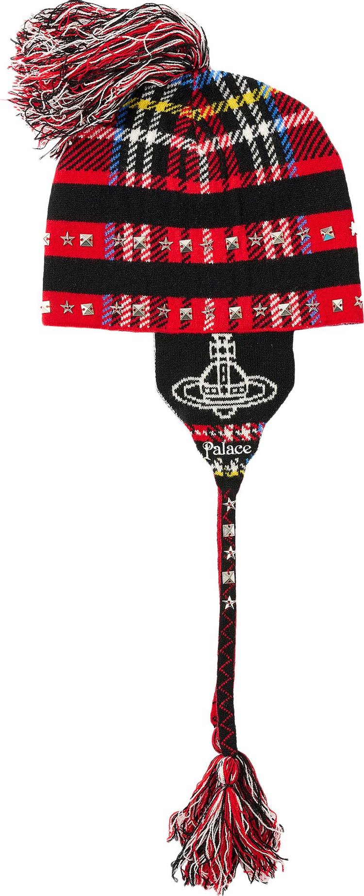 Palace x Vivienne Westwood Orb Knit Earflap Beanie Tartan