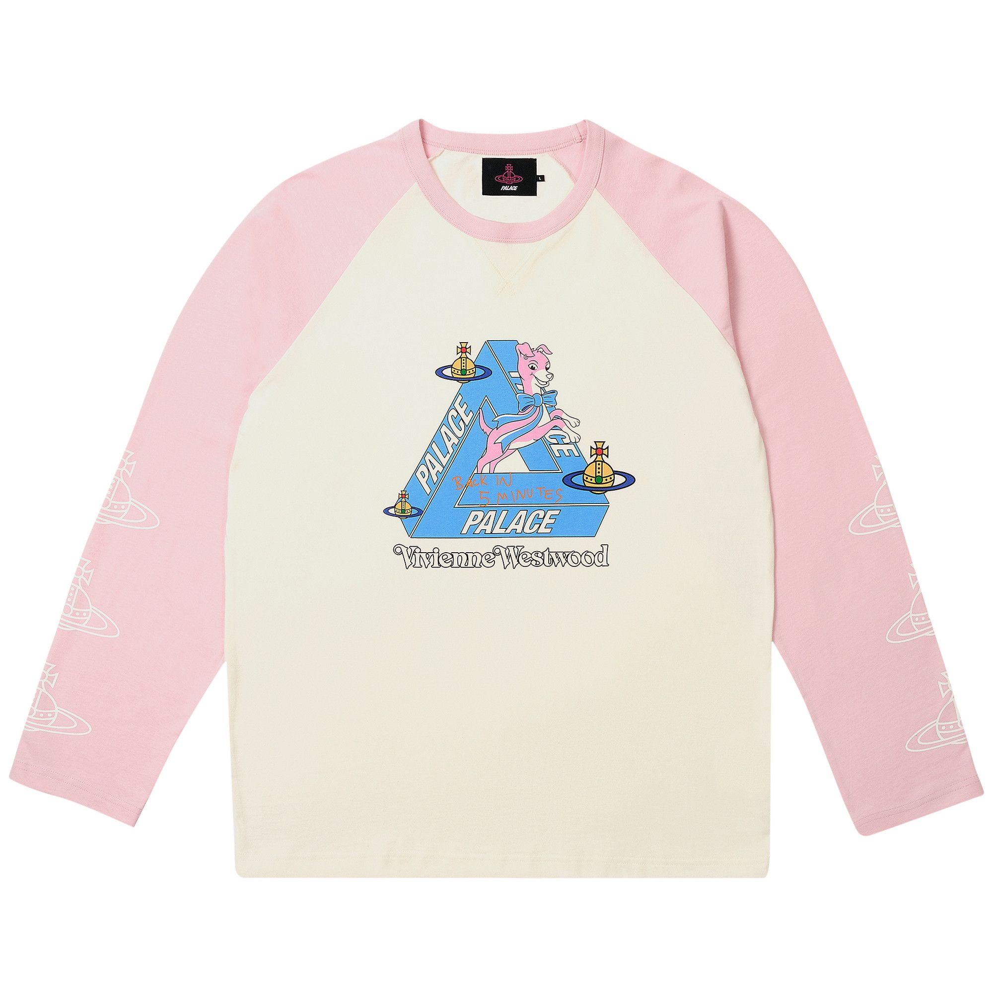 Size xs Palace x Vivienne Westwood Raglan Long-Sleeve 'White/Pink'