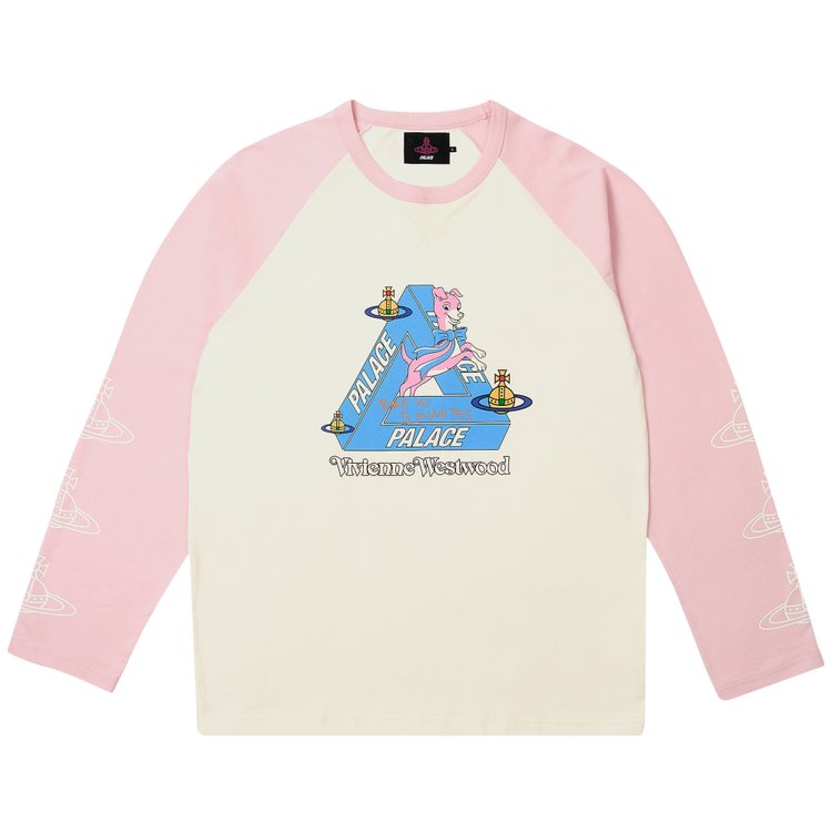 Palace x Vivienne Westwood Raglan Long Sleeve WhitePink