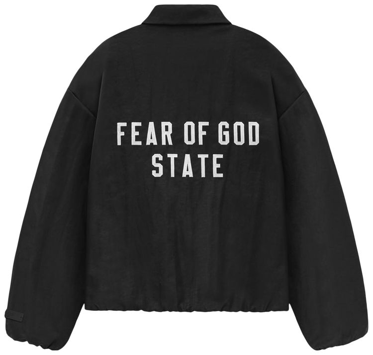 Fear of God Essentials Textured Nylon Trucker Jacket Black