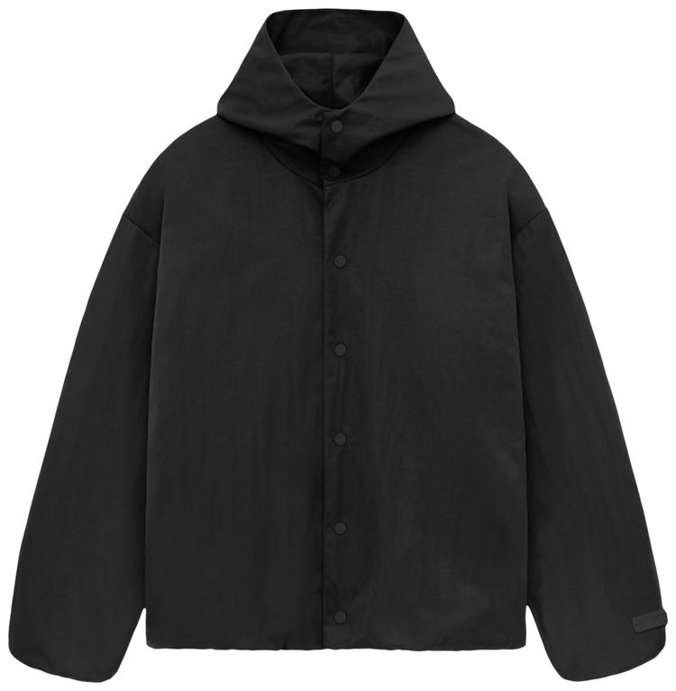 Fear of God Essentials Textured Nylon Hooded Coaches Jacket Black