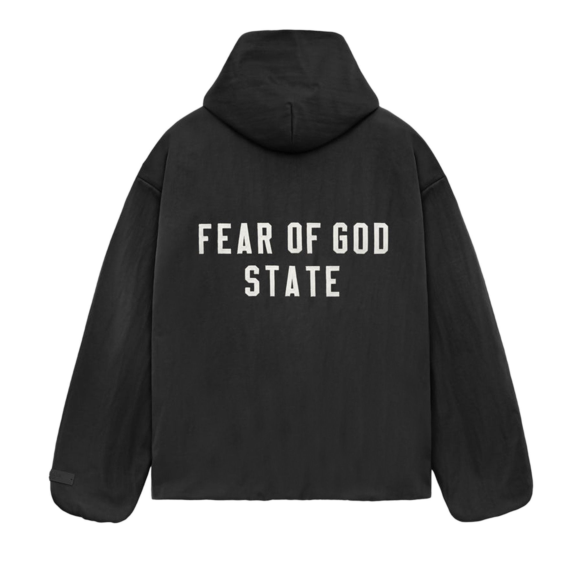 Size xl Fear of God Essentials Textured Nylon Hooded Coaches Jacket 'Black'