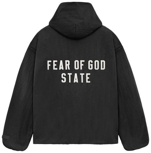 Nylon Hooded Coaches Jacket 'Black' 2