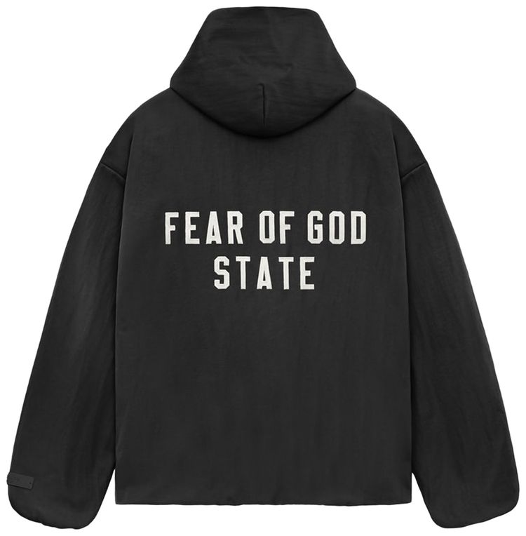 Buy Fear of God Essentials Textured Nylon Hooded Coaches Jacket 'Black ...