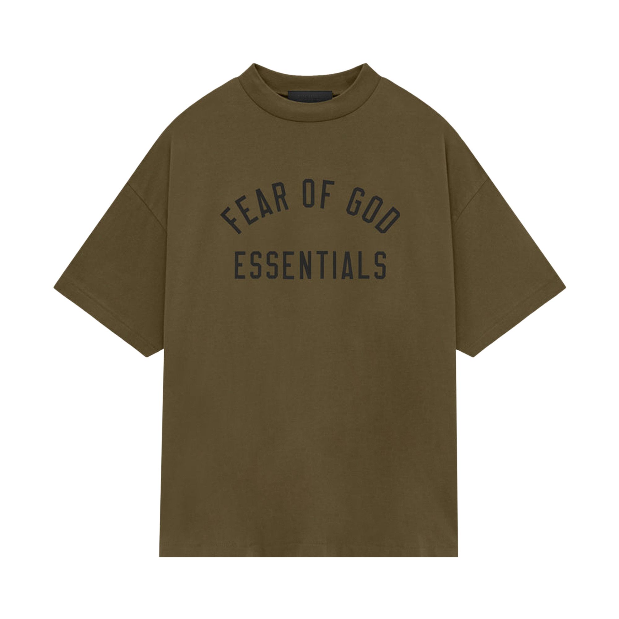 Buy Fear of God Essentials Jersey Crewneck Tee 'Olive Buy Fear of God Essentials Jersey Crewneck Tee 'Olive
