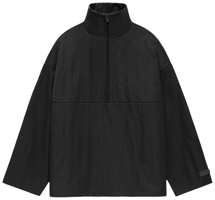Fear of God Essentials Textured Nylon Halfzip Pullover Black