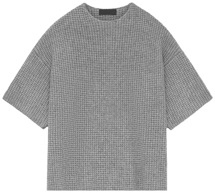 Fear of God Essentials Heavy Waffle Short Sleeve Crewneck Sweater Dark Heather