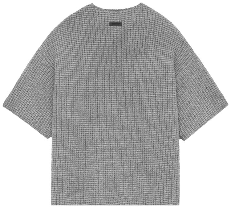 Fear of God Essentials Heavy Waffle Short Sleeve Crewneck Sweater Dark Heather