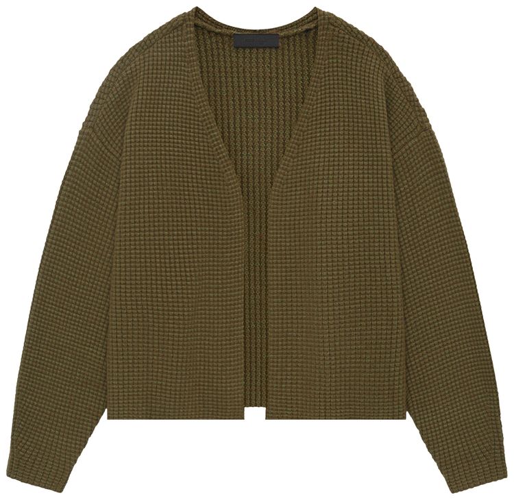 Fear of God Essentials Heavy Waffle Cardigan Olive