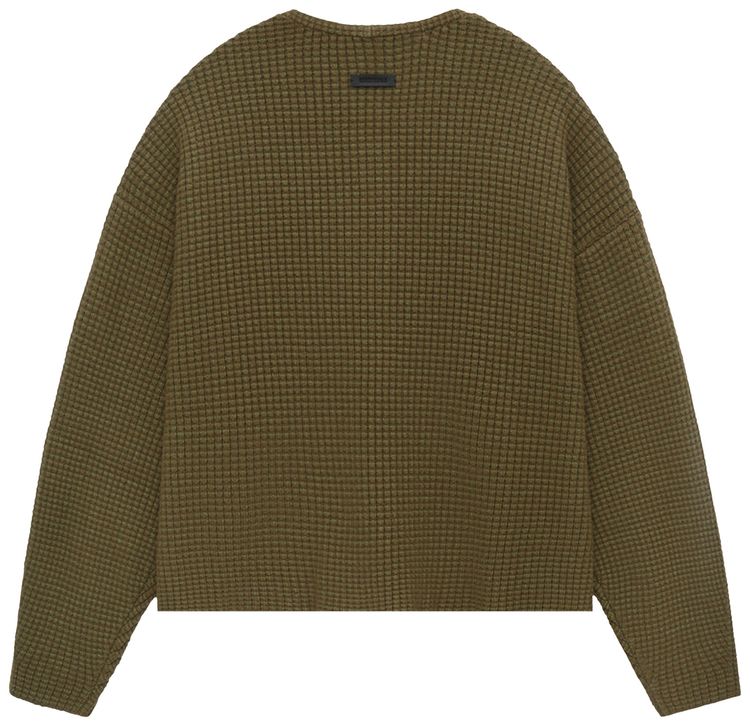 Fear of God Essentials Heavy Waffle Cardigan Olive