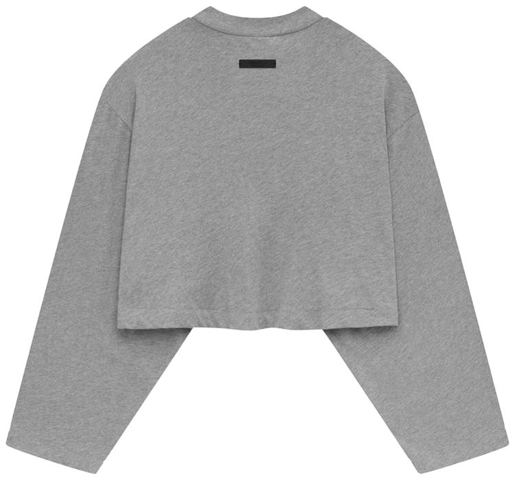 Fear of God Essentials Tri Blend Cropped Long Sleeve Shirt Dark Heather