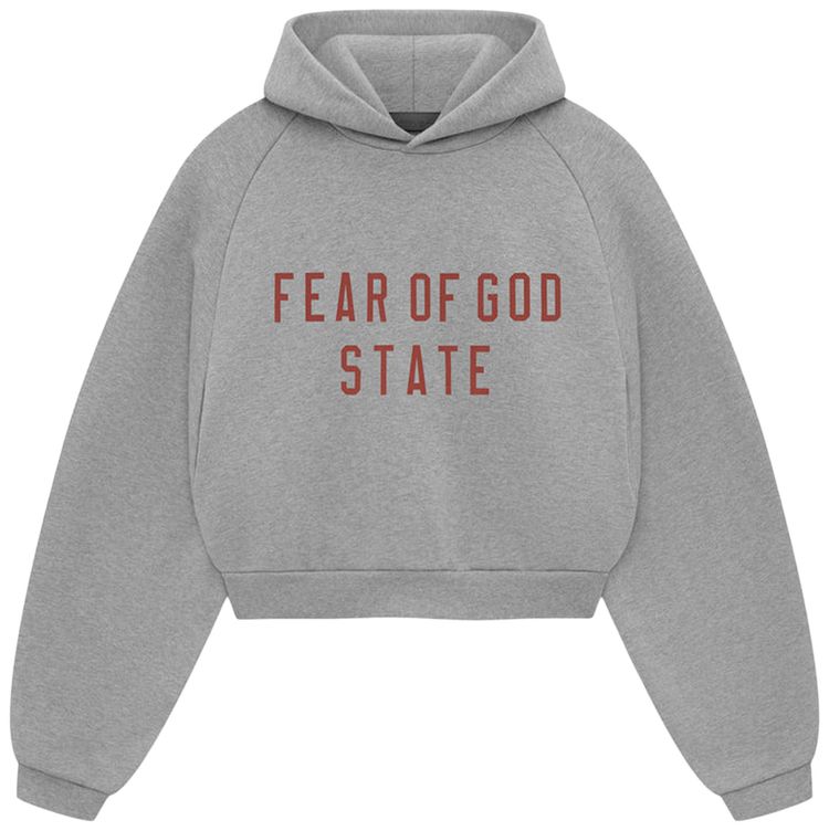 Fear of God Essentials Fleece Cropped Hoodie Dark Heather