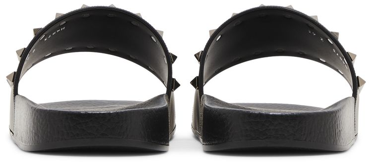 Valentino Rockstud Rubber Slider Sandal Black