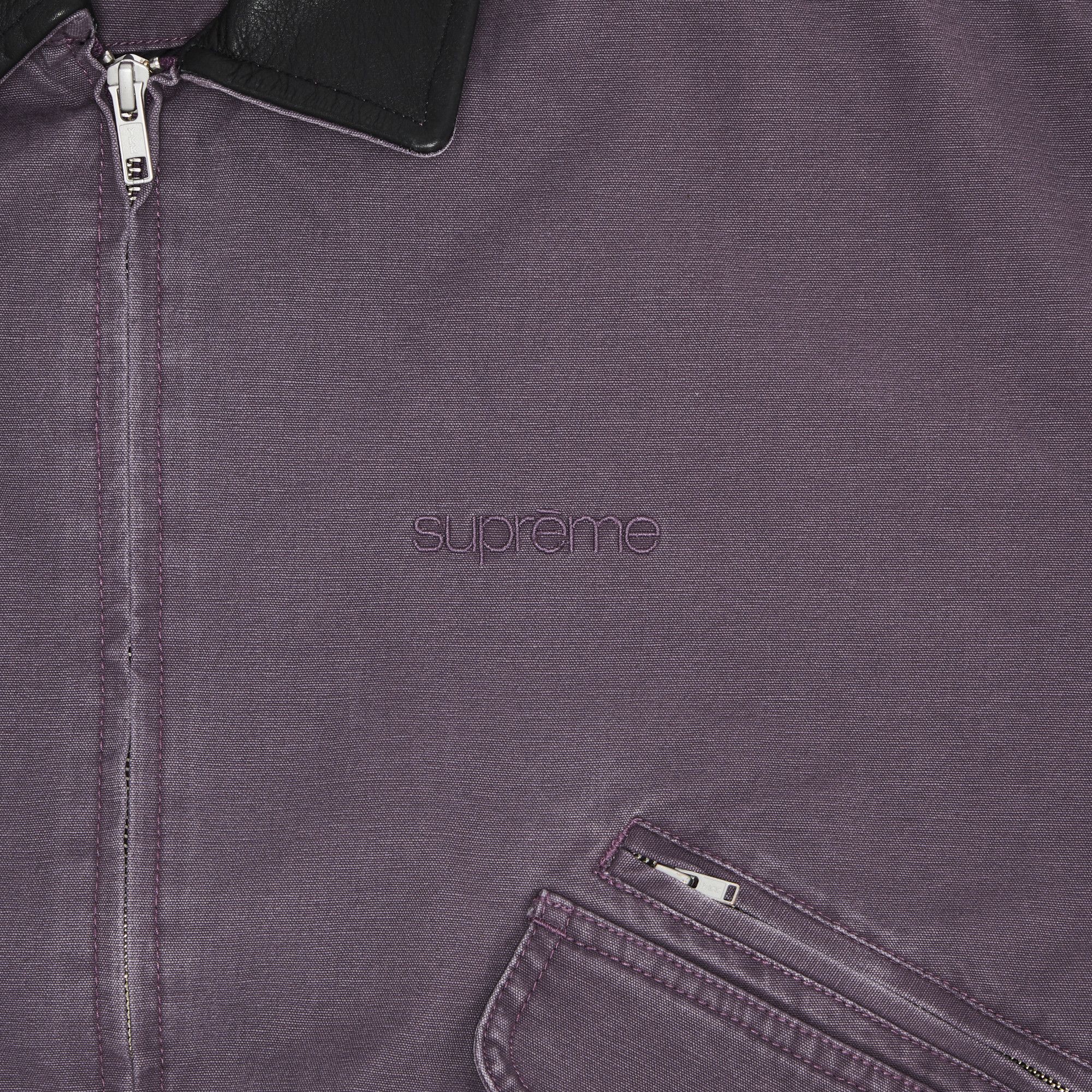 Buy Supreme Leather Collar Utility Jacket 'Dusty Purple