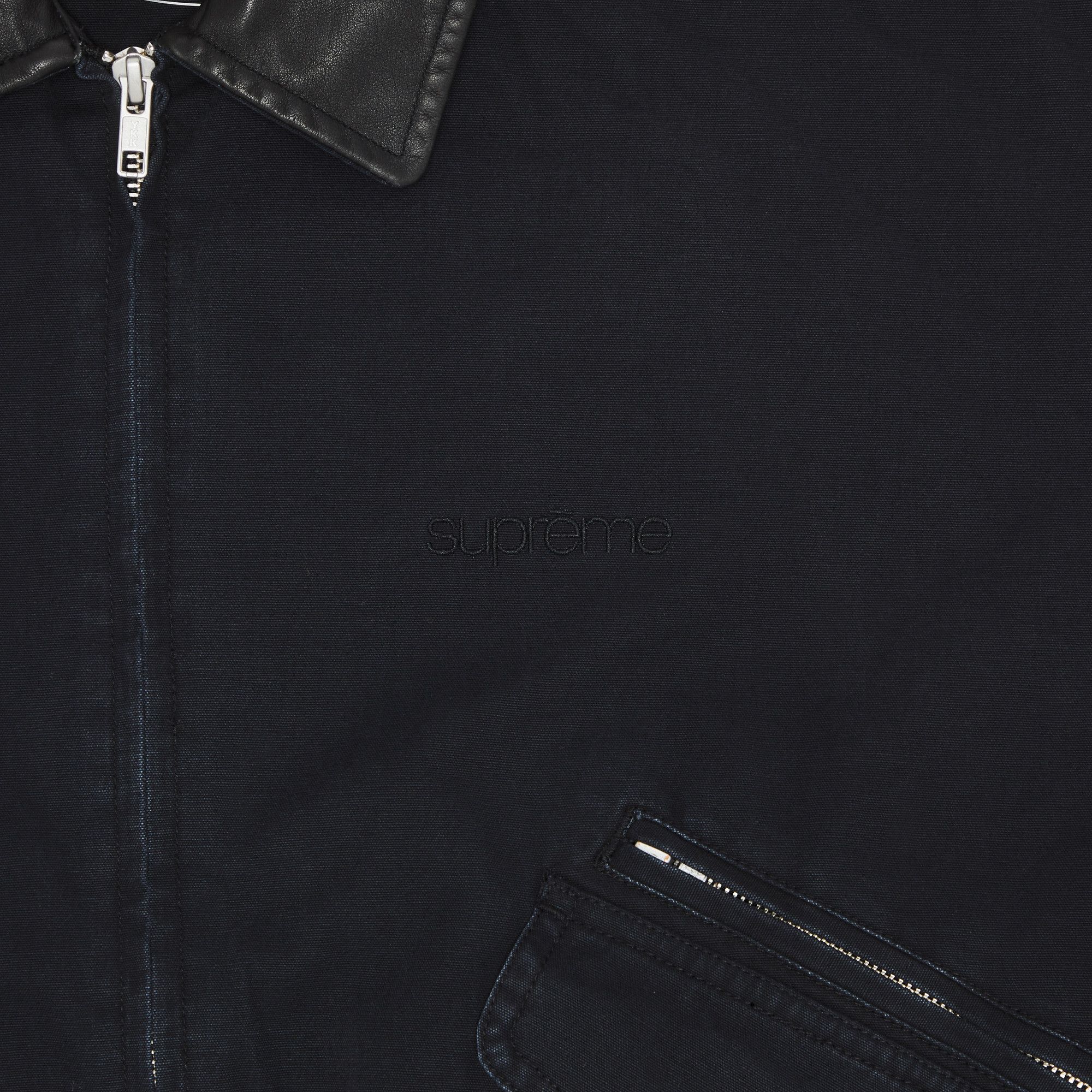 Buy Supreme Leather Collar Utility Jacket 'Black' - FW24J74