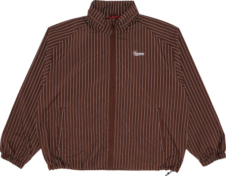 Supreme Reflective Pinstripe Track Jacket Brown