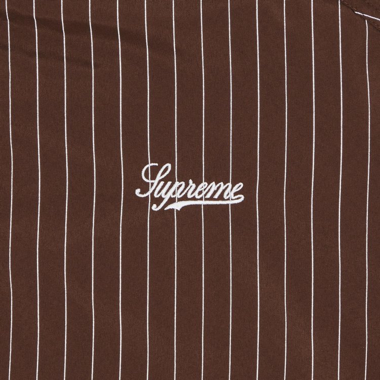 Supreme Reflective Pinstripe Track Jacket Brown