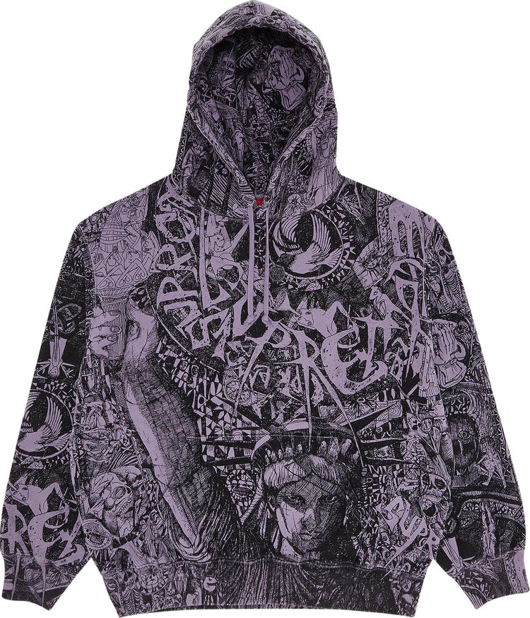 Supreme Liberty Hooded Sweatshirt Dusty Purple