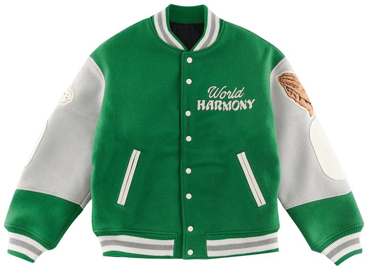 Saint Michael Pigeon Varsity Jacket Green