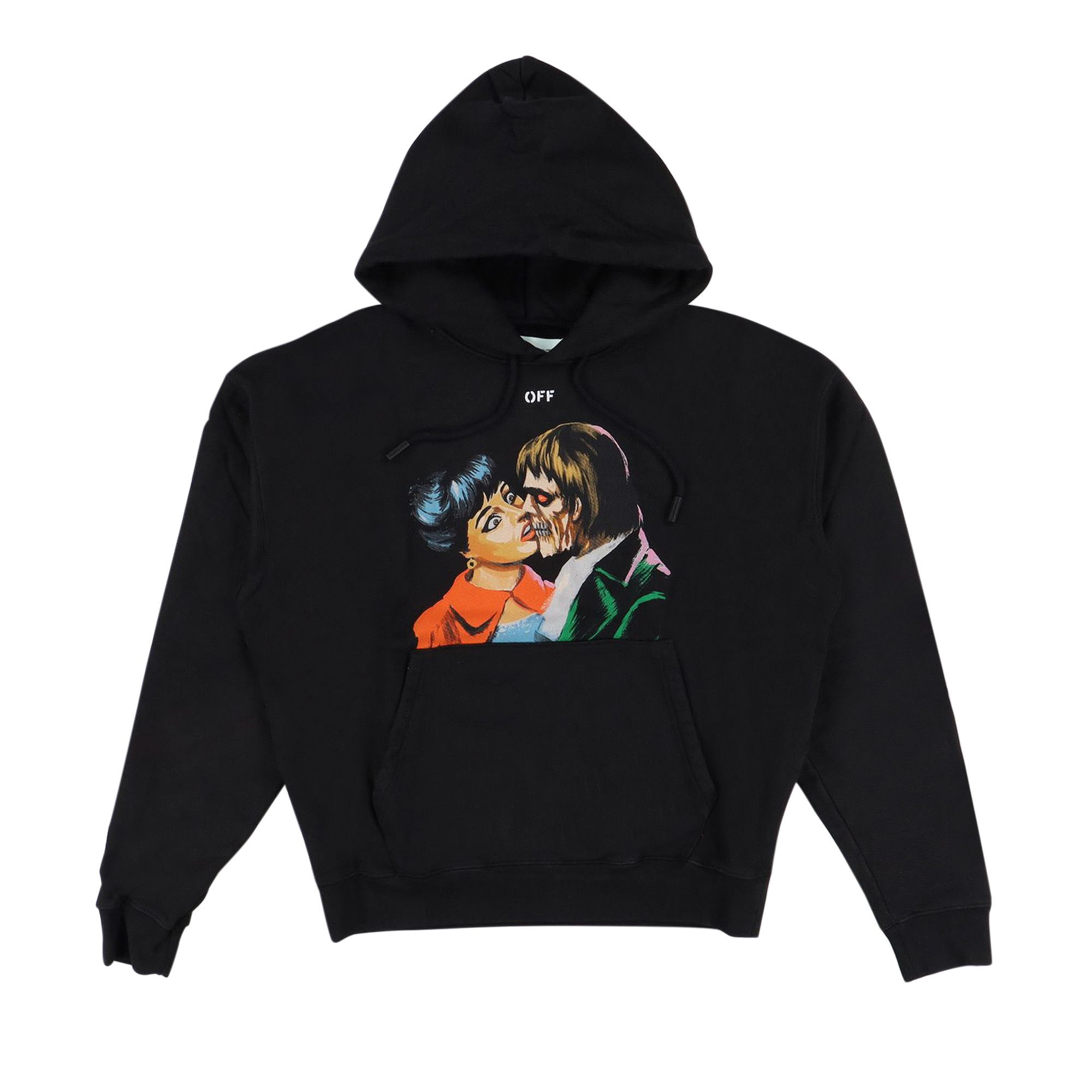 Size xs Off White Kiss Graphic Print Hoodie Black