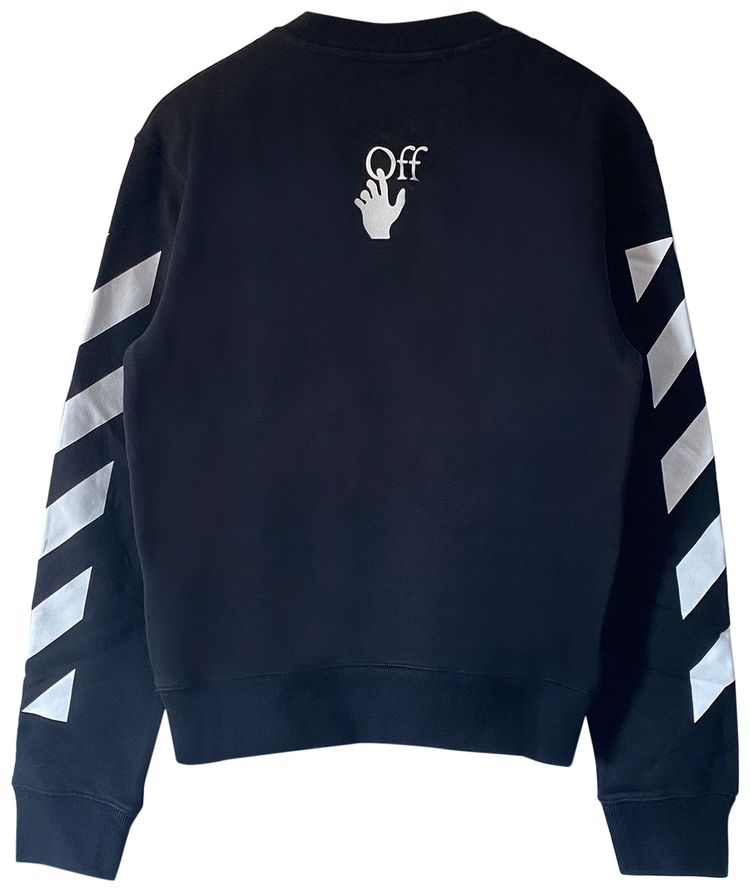 Off White Monochrome Caravaggio Diagonals Sweatshirt Black