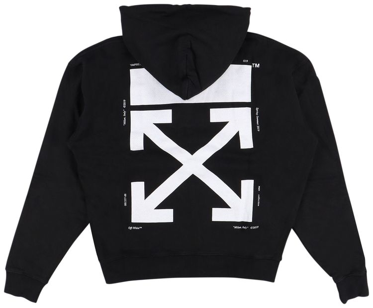 Off White Kiss Graphic Print Hoodie Black