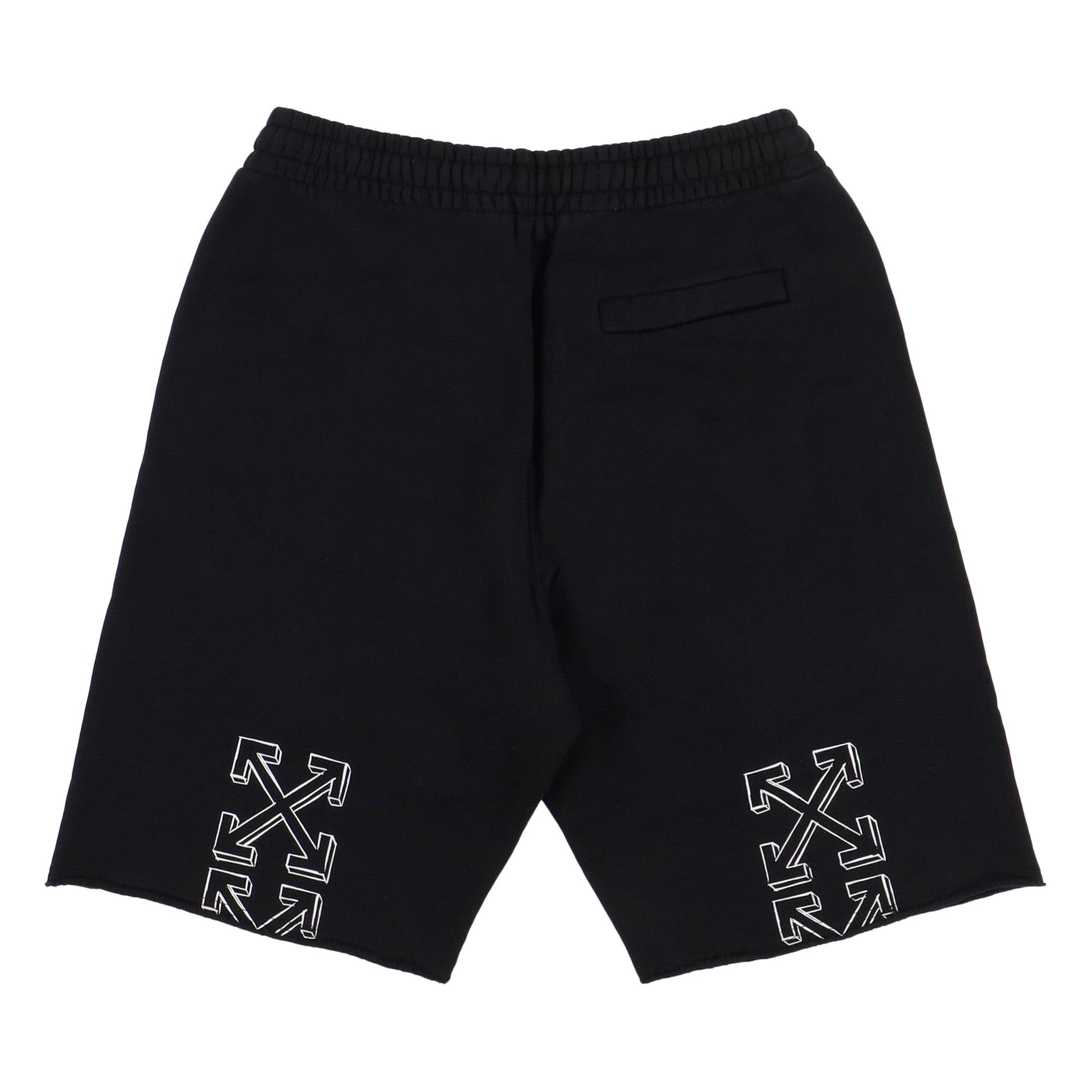 Buy Off-White Raw Hem 3D Arrows Logo Sweatshorts 'Black