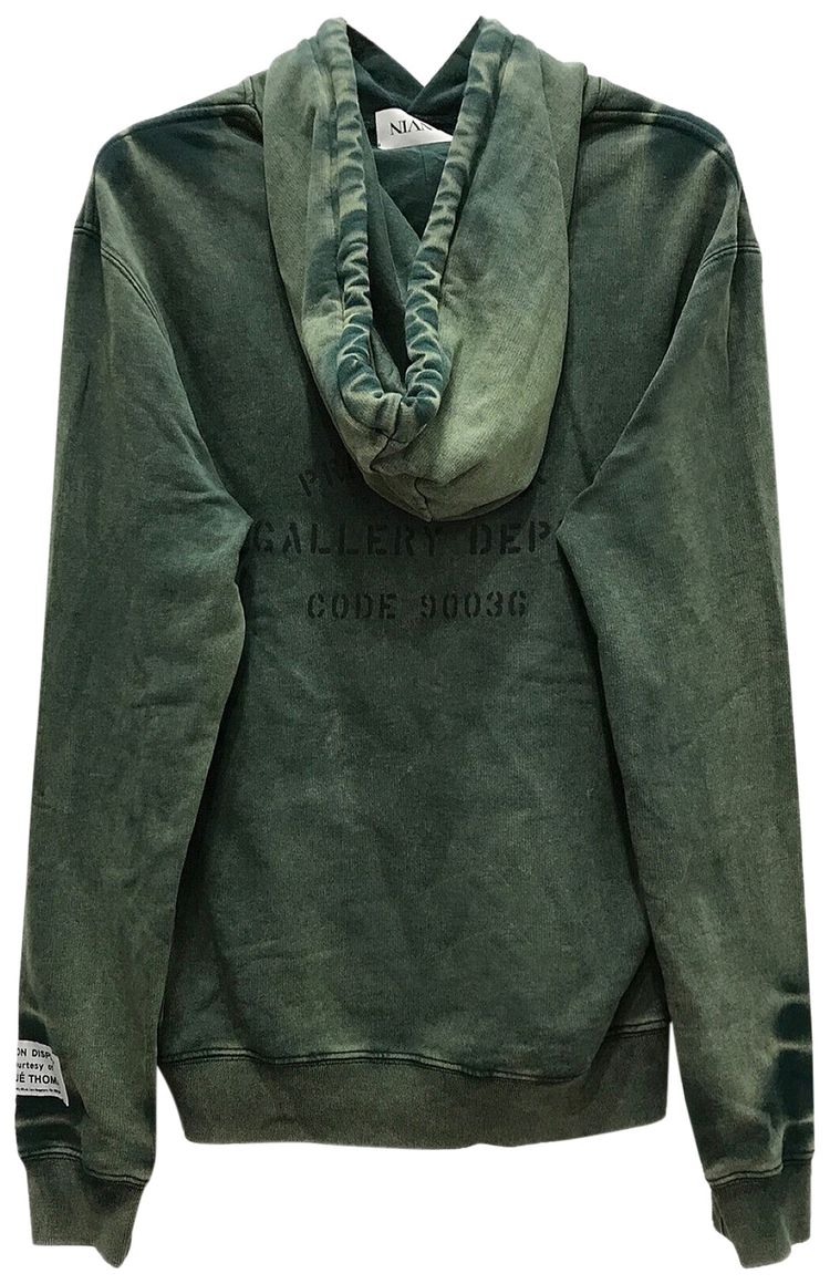 Lanvin x Gallery Dept Logo Distressed Green Cotton Hoodie Green