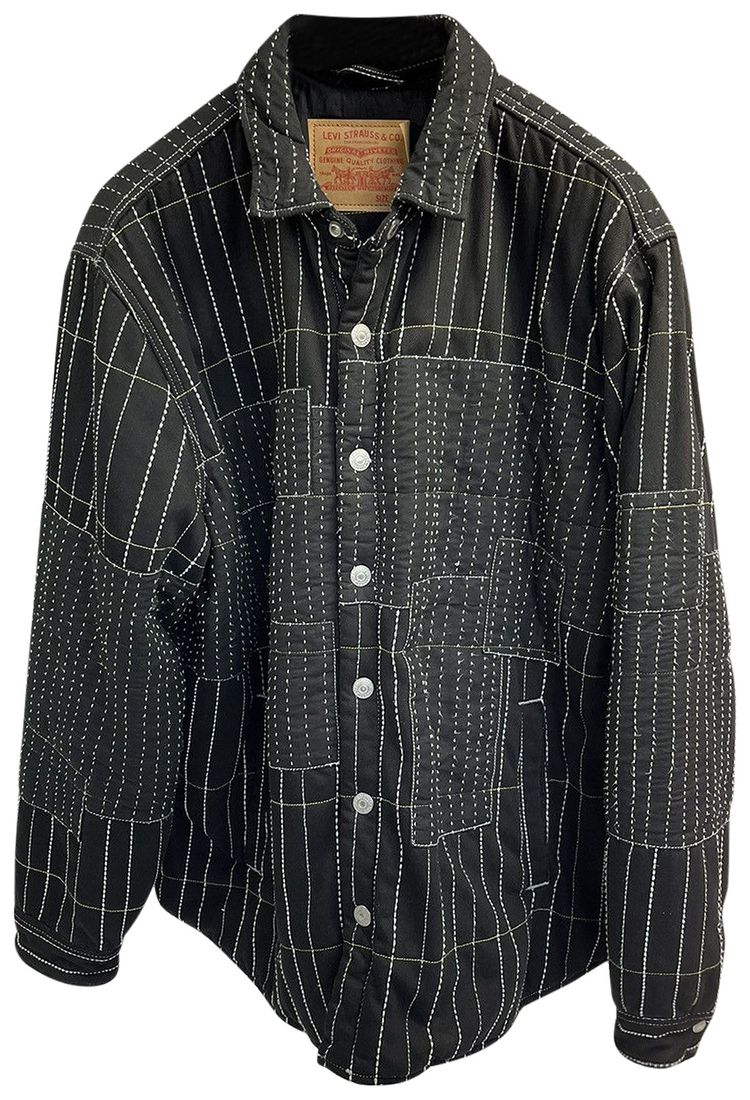 Levis x Denim Tears Embroidered Oversized Quilted Jacket Black