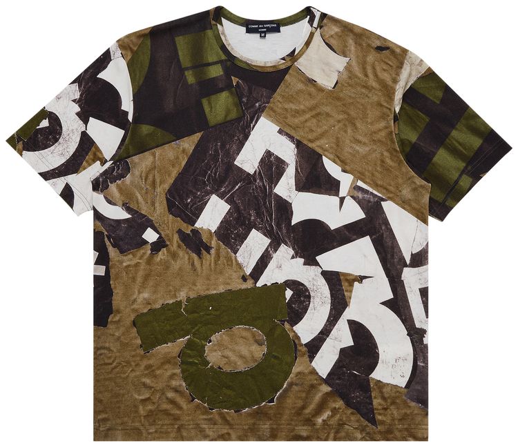 Comme des Garcons Homme Plus Camo T Shirt TanMulticolor