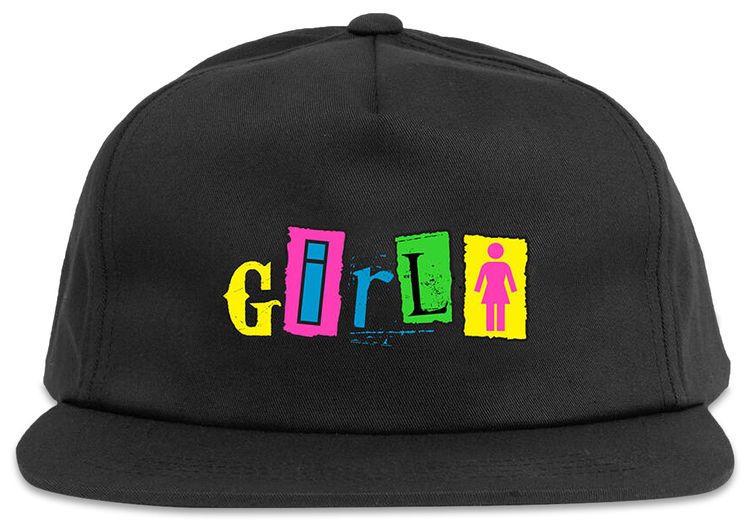 Girl Skateboards Out To Lunch 5 Panel Hat Black