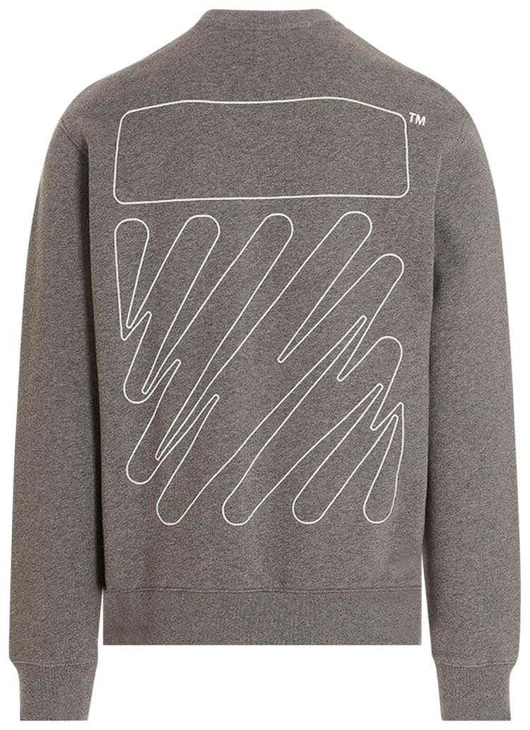 Off White Wave Outline Diag Sweatshirt Grey