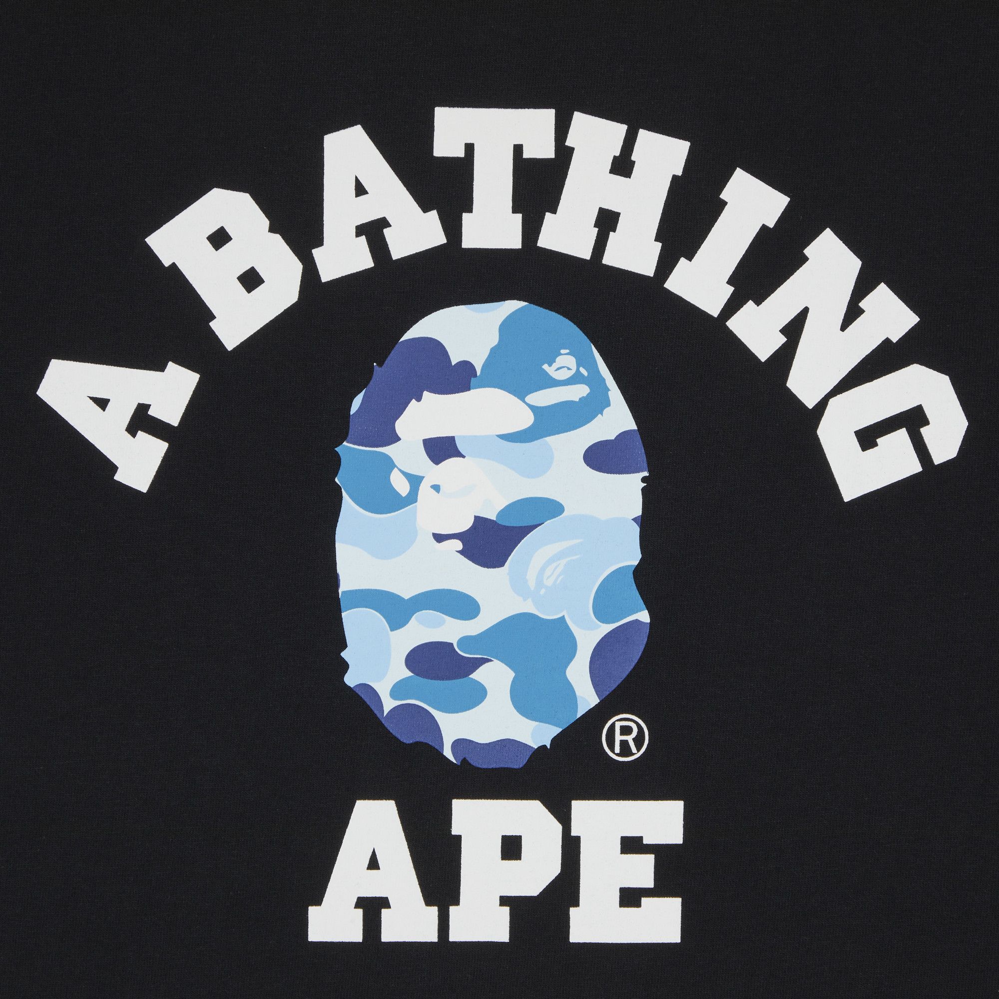 Buy BAPE ABC Camo College Tee 'Black/Blue' - 1K30 110 005 BLACK