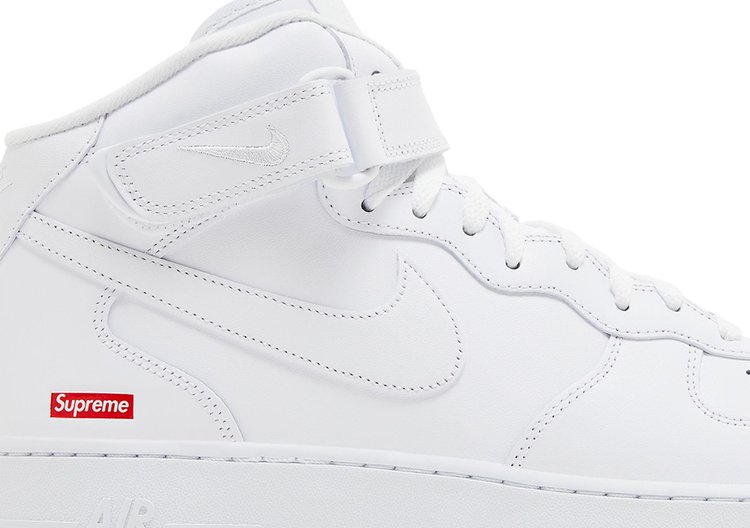 Supreme x Air Force 1 Mid Box Logo   Triple White