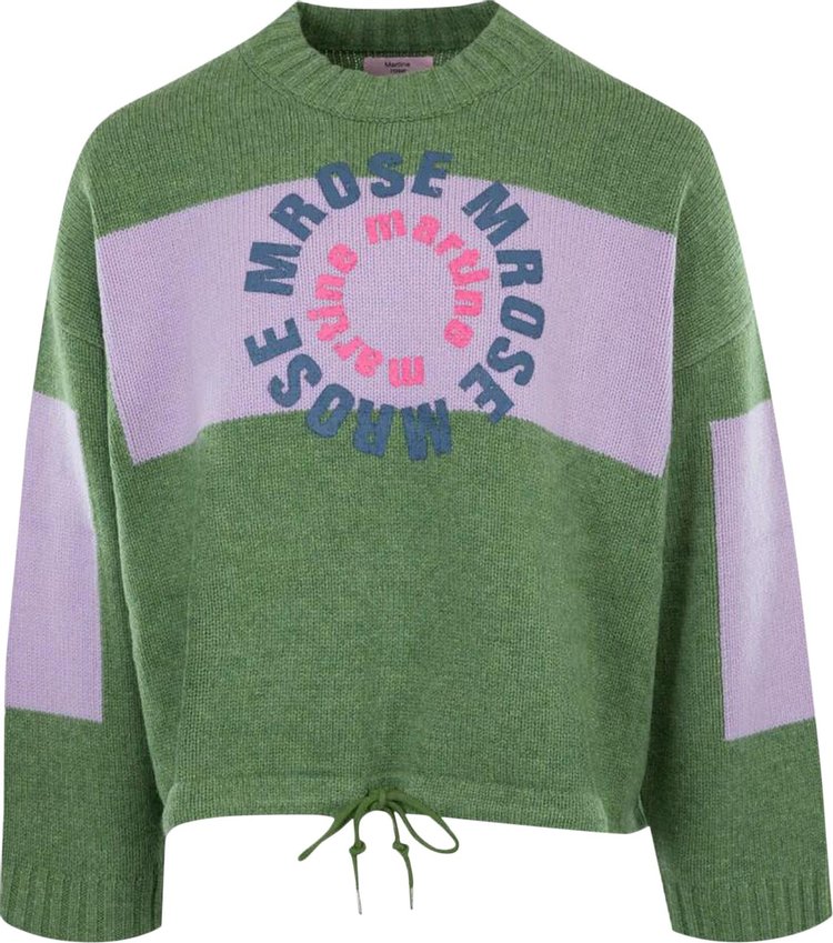 Martine Rose Intarsia Print Jumper Green