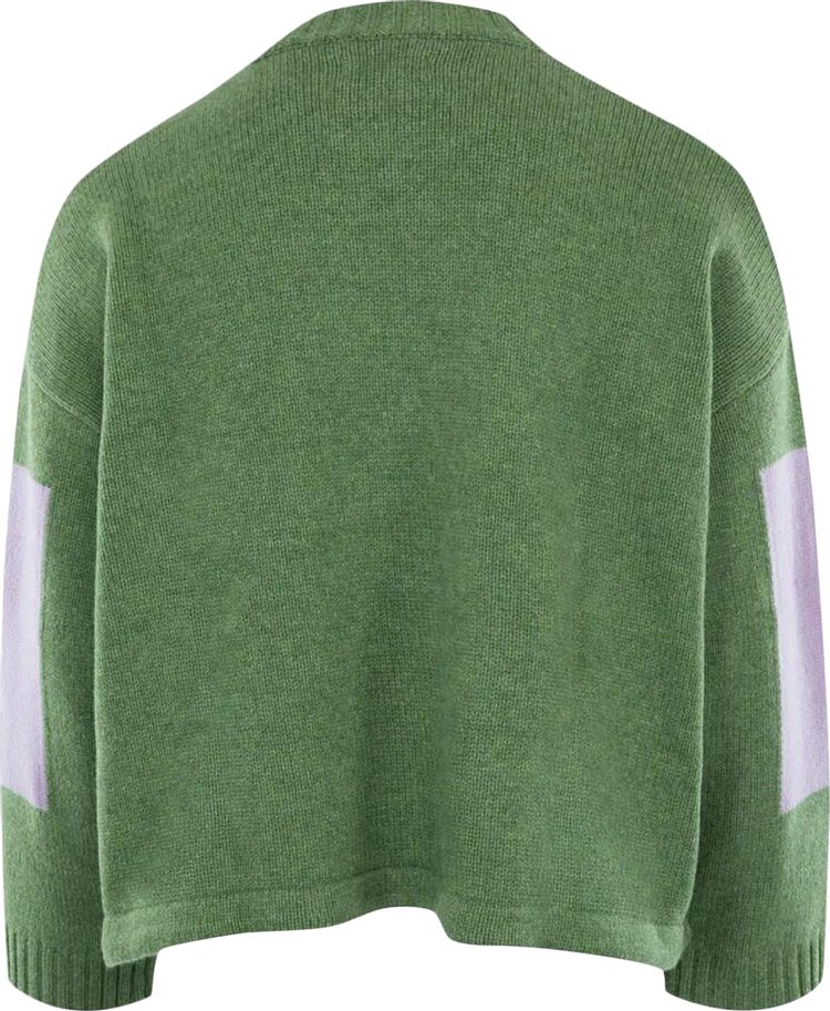 Martine Rose Intarsia Print Jumper Green