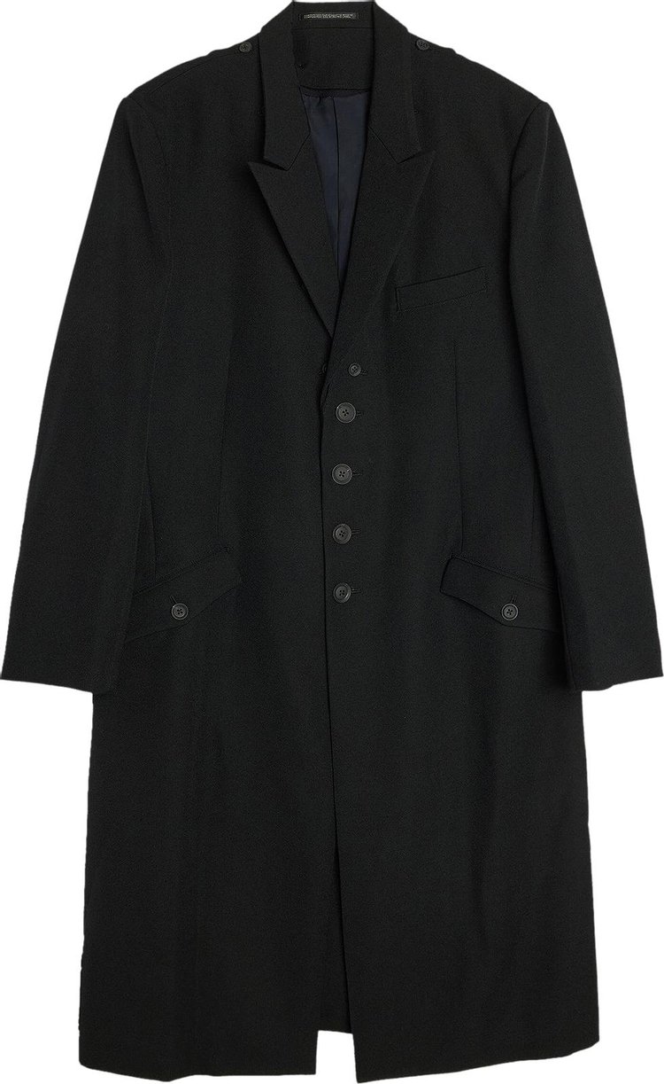 Yohji Yamamoto Pour Homme Army Gabardine Lapel Attachable Jacket Black