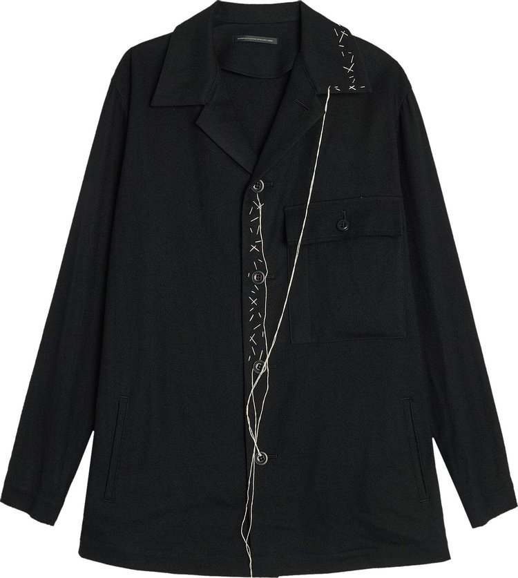 Ys Chest Pocket Shirt Jacket Black