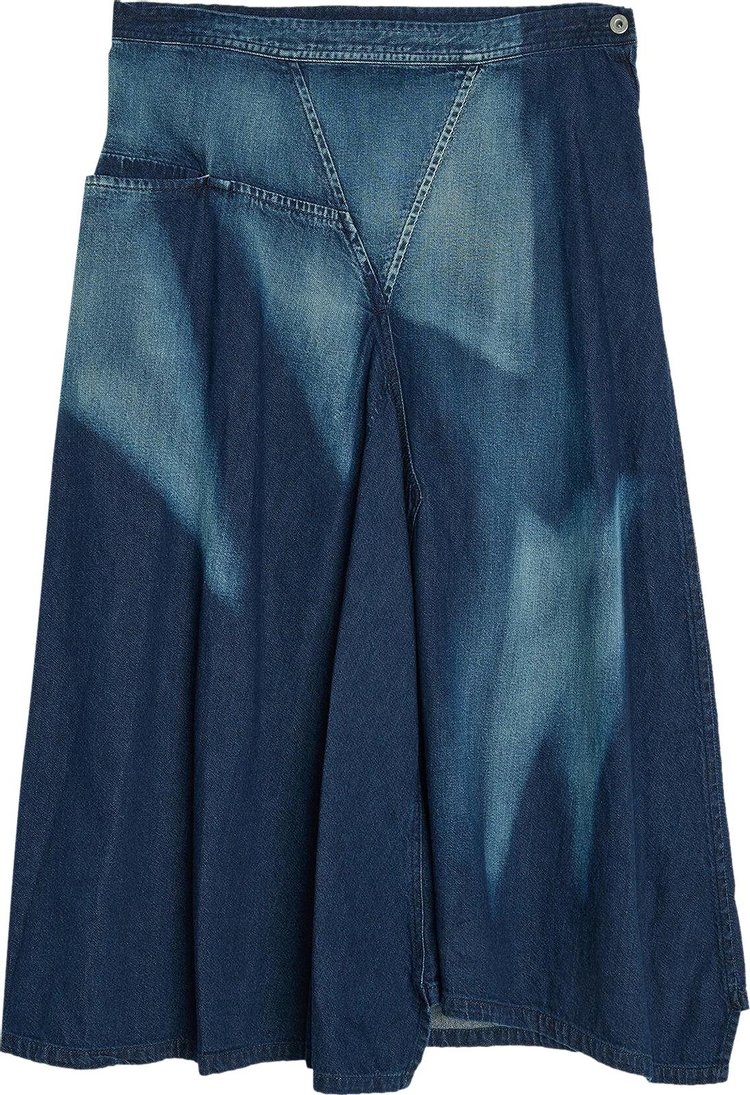 Ys Triangle Gusset Flare Skirt Indigo