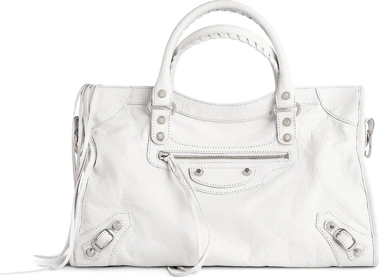 Balenciaga Medium Le City Tote Bag Optic White