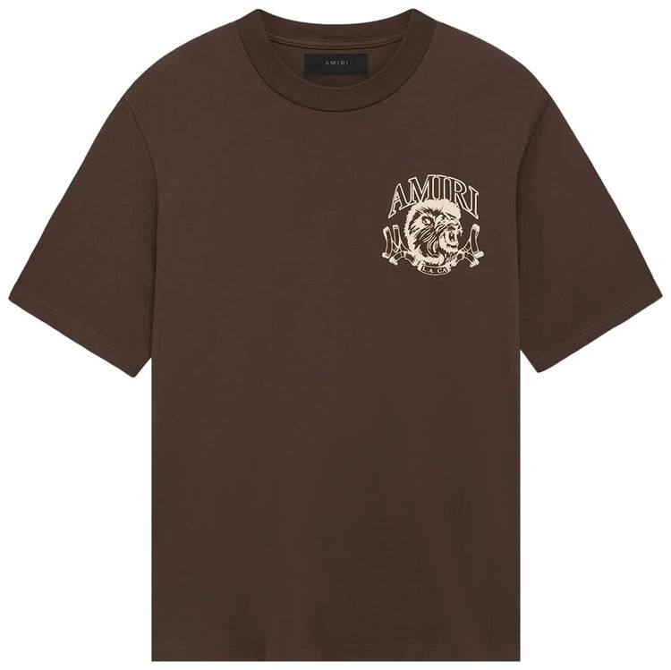 Amiri Lion Outline Tee Dark Brown