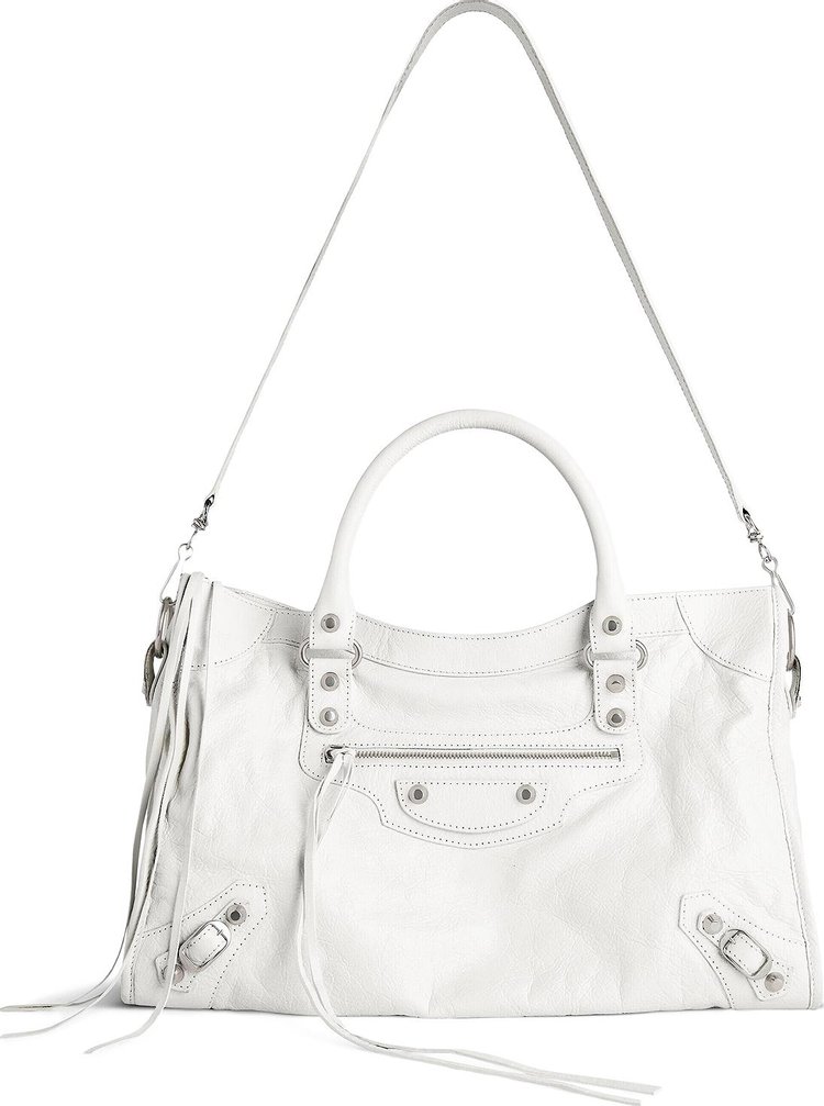 Balenciaga Medium Le City Tote Bag Optic White