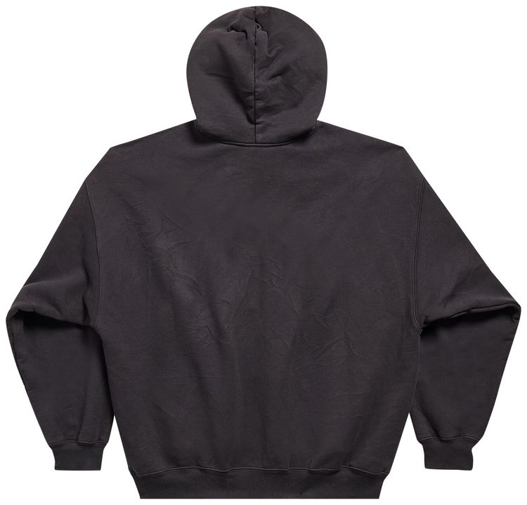Balenciaga Medium Fit Hoodie Washed BlackBlue