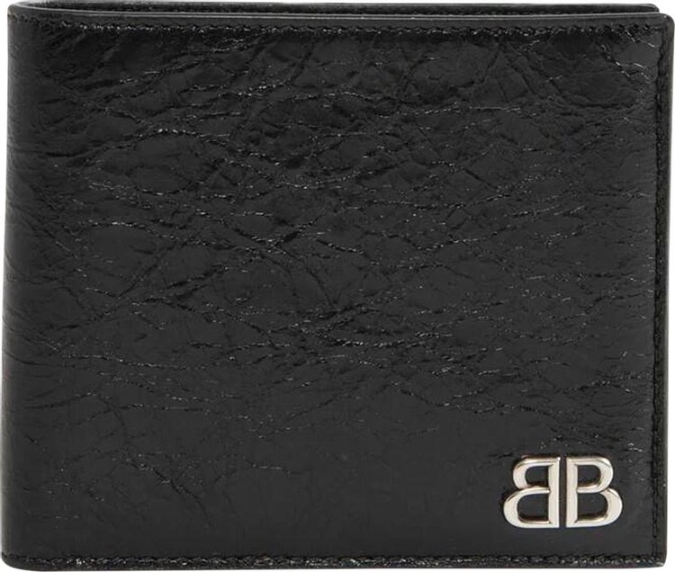 Balenciaga Monaco Square Fold Wallet Black