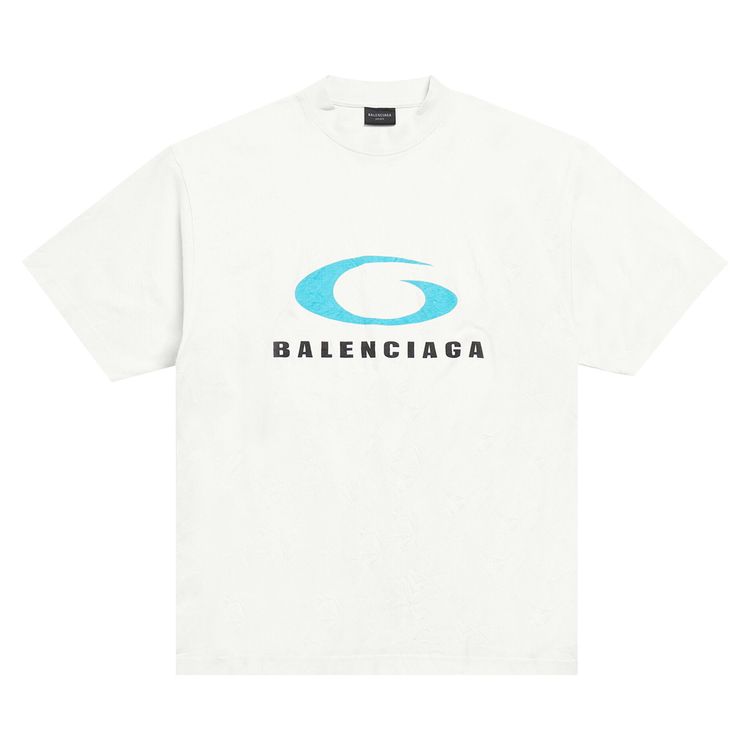 Balenciaga Medium Fit T Shirt Dirty WhiteBlue